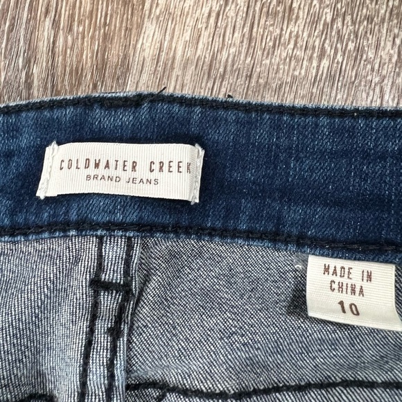 Coldwater Creek Women’s Blue Jeans Sz:10 Grunge Meets Preppy Straight Y2K Stripe - Picture 2 of 8